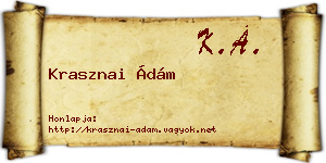 Krasznai Ádám névjegykártya